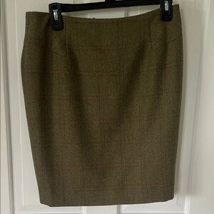 Dubarry of Ireland Olive Tweed Pencil Skirt